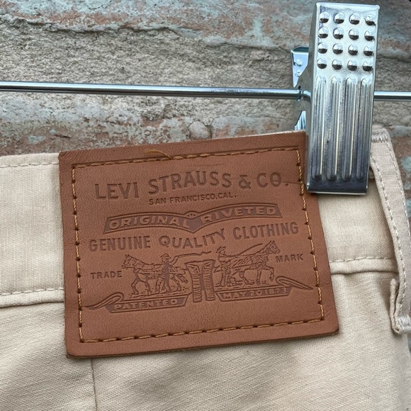 Levi’s High Loose Pants Pleated Khaki Chino Beige Tan Canvas Trousers Wide Leg - Picture 15 of 16